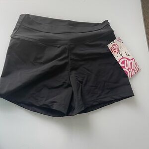 NWT Funky Diva Black Dance Jazz Lyrical Booty Shorts Medium
